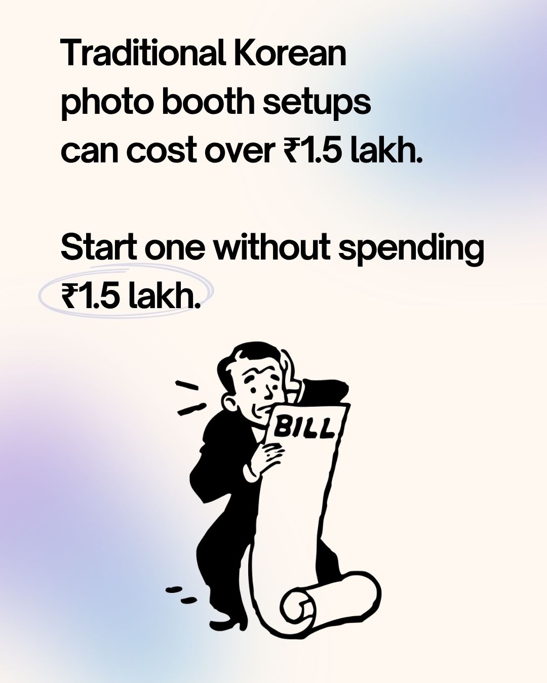 Traditional Korean photo booth setups can cost over 1.5 lakh rupees